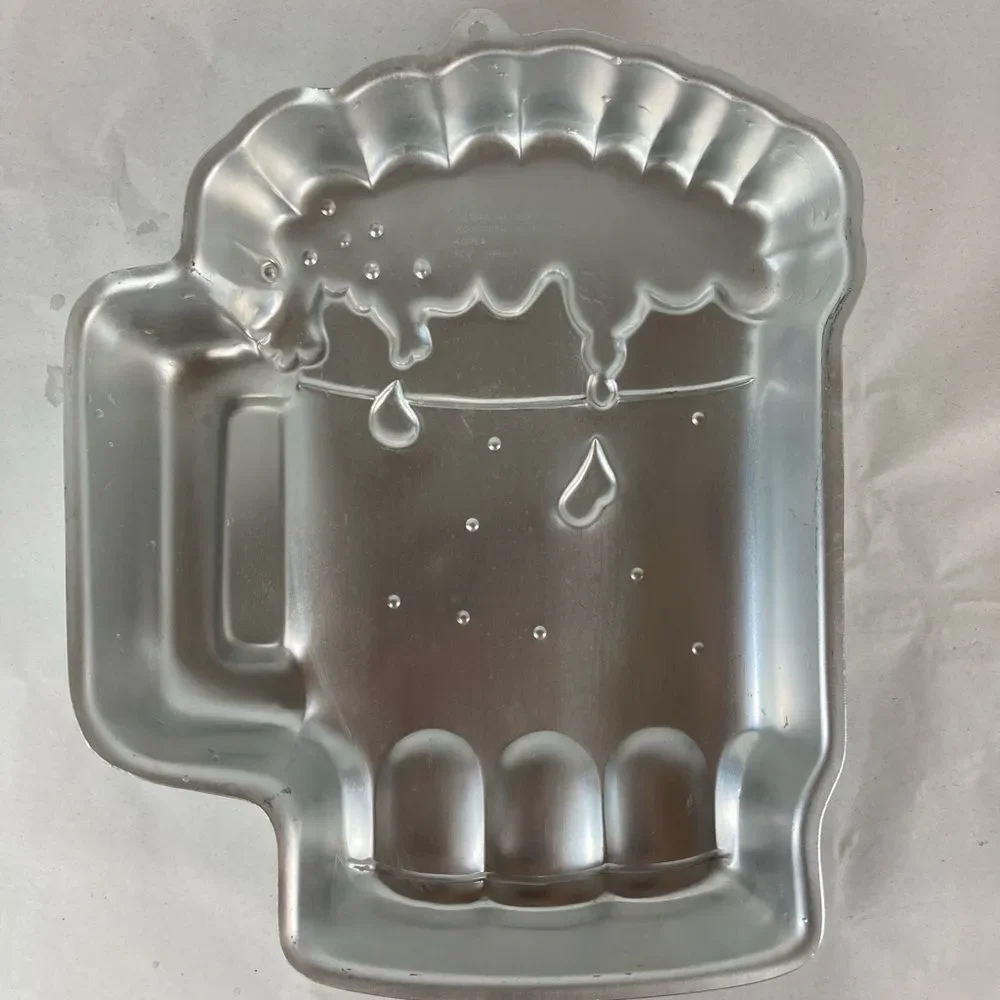 Vintage 1984 Wilton Beer Mug Cake Pan Cheer Lager Ale Aluminum Mold Celebrate